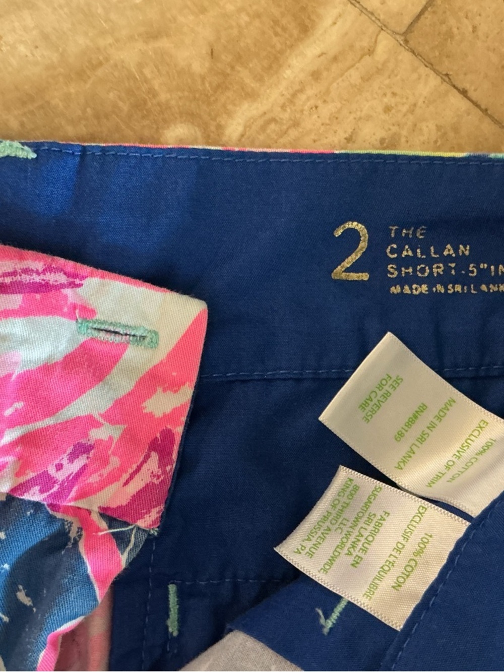 Lilly Pulitzer Callan Pink Flamingo Tropical Print Shorts 2 - Picture 2 of 4